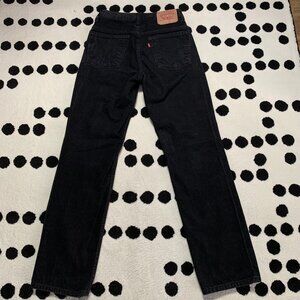 Vintage 90s Y2K Levi's Slim Fit Faded Washed Black Denim Straight Leg Jeans